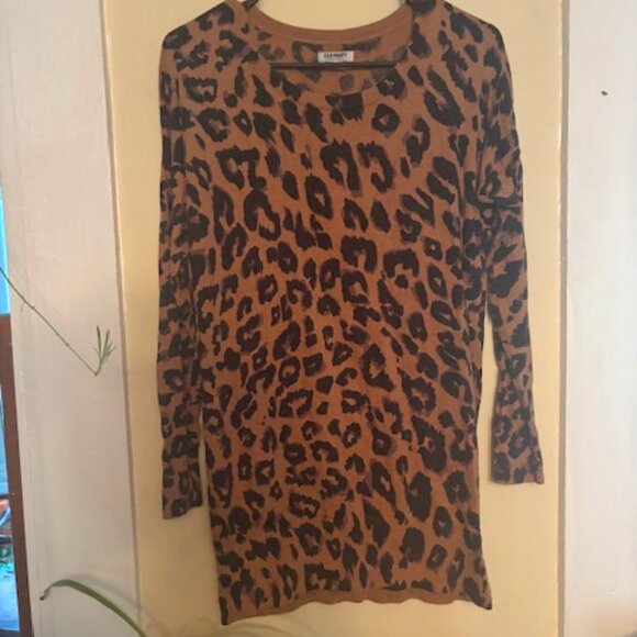 Old Navy Cheetah Print Dress or Tunic Sweater - Picture 1 of 3
